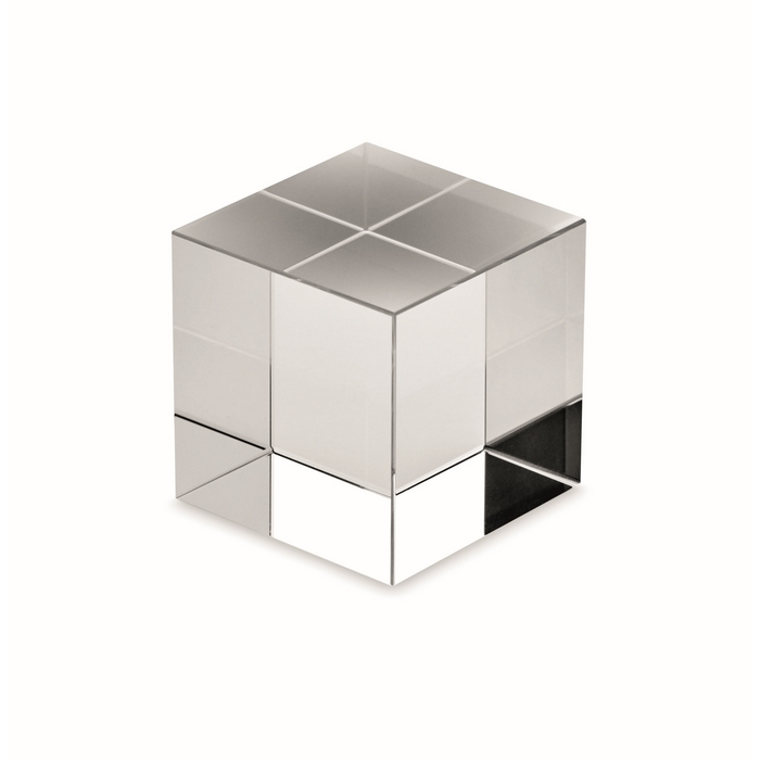 Elegant cube-shaped glass award,