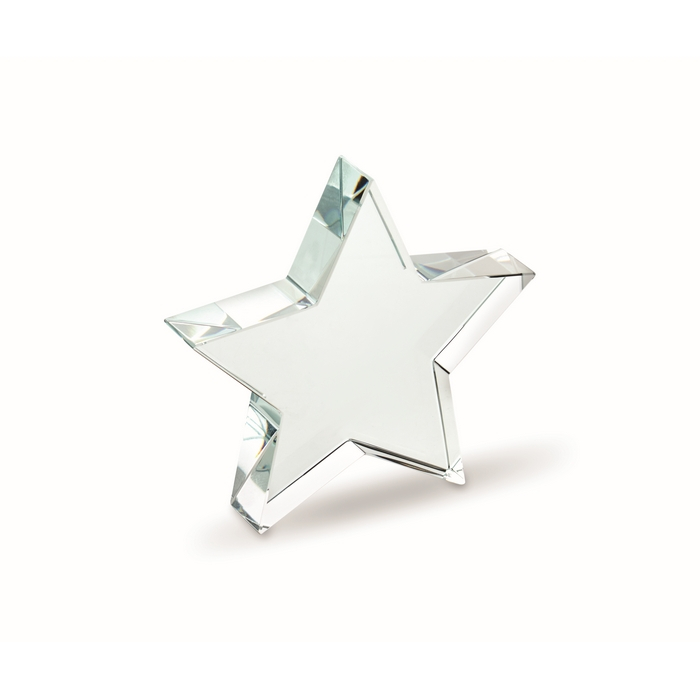Branded star-shaped glass trophy