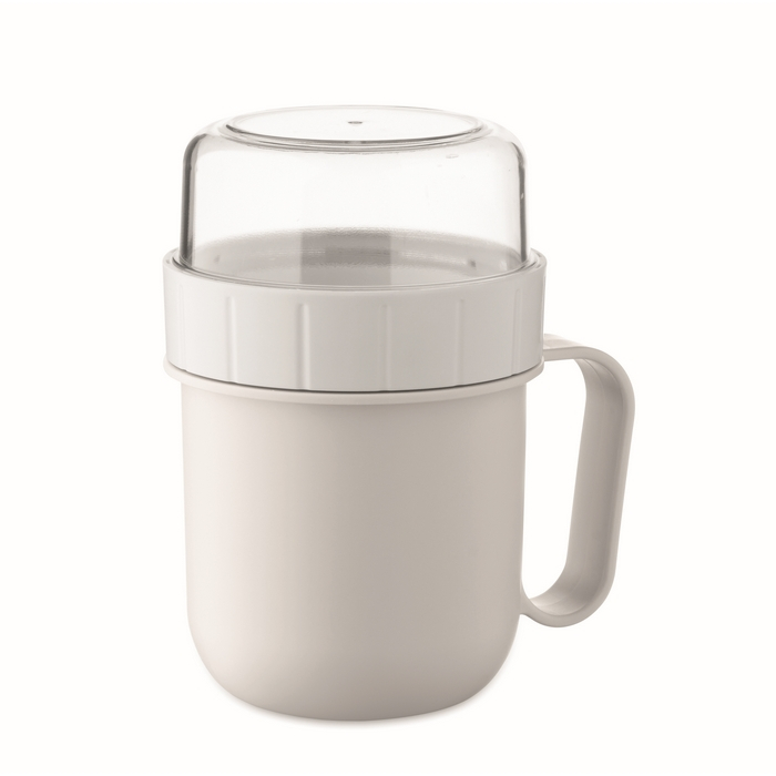 Breakfast to-go mug, 2 separate compartments, 450 ml