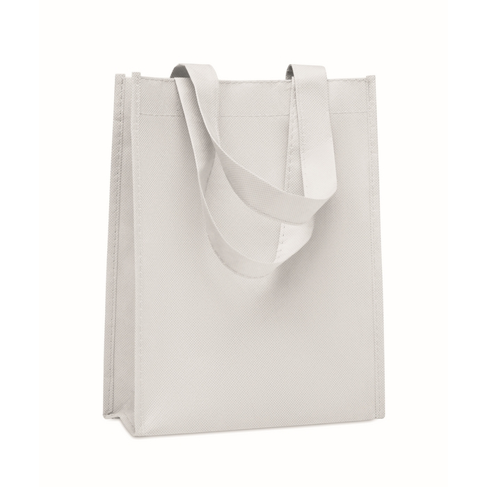 Small RPET bag, assorted colours, gusseted base, 80 g/m2