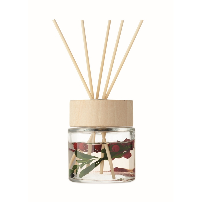 Diffuser with 6 reeds, vanilla scent, decorative flowers