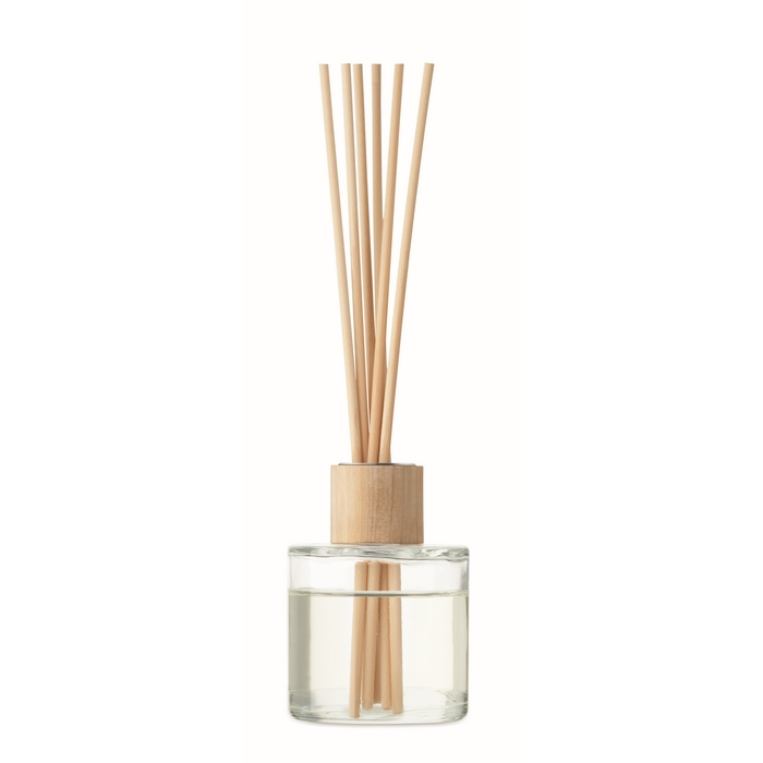 Elegant fragrance diffuser, vanilla scent, bamboo detail