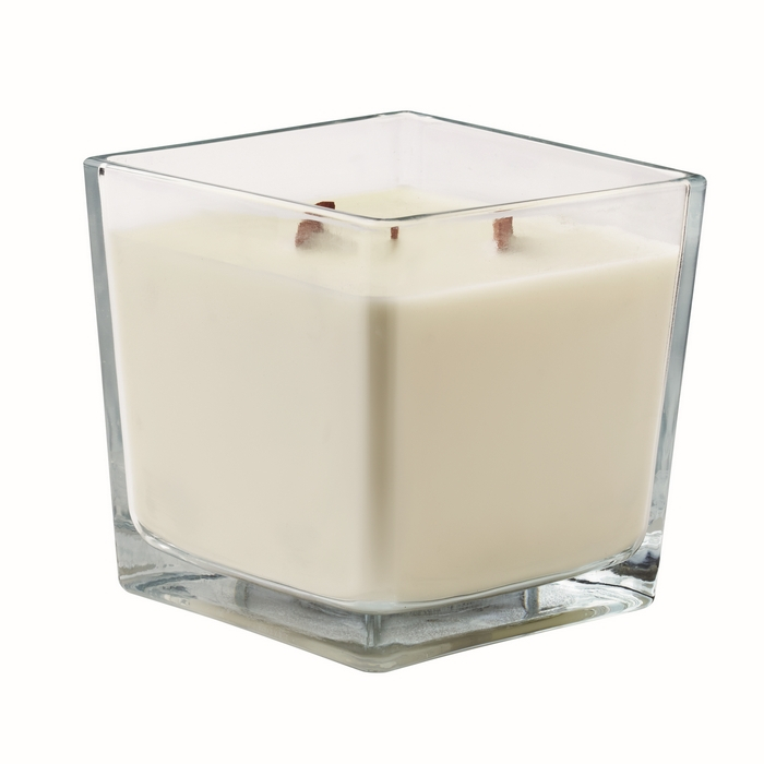 Extra-large vanilla-scented candle, 2 wooden wicks