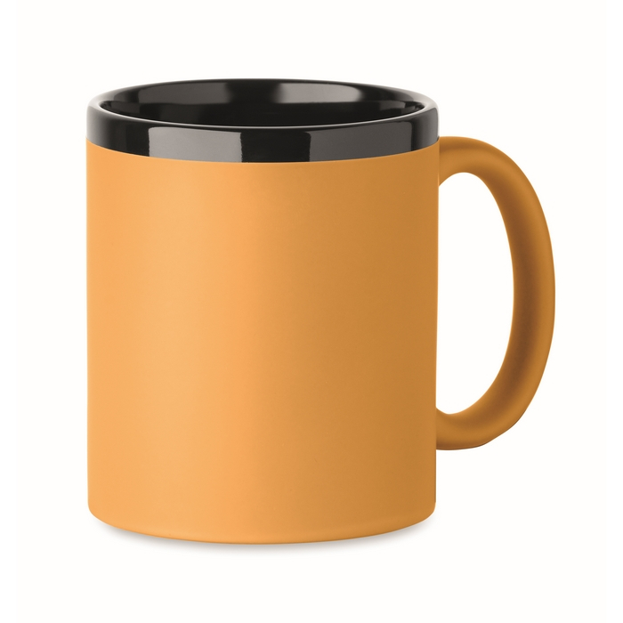 Ceramic mug, soft-touch coloured coating, 300 ml