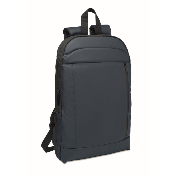 RPET and PU laptop backpack, luggage strap, 16''