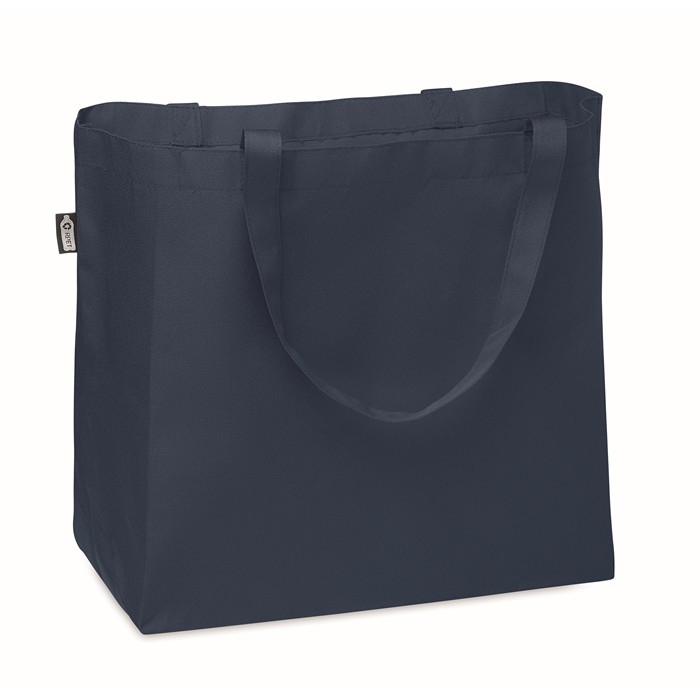Shopping bag made of rPET 600D with handles and bottom gusset