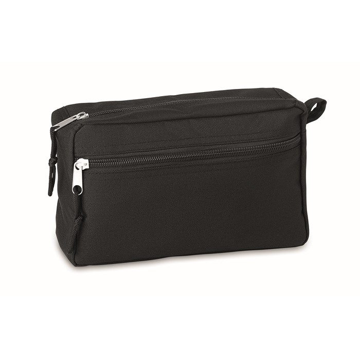 Double zipper makeup bag made of RPET