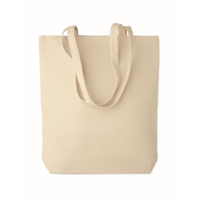 Tote bag with long handles and bottom gusset, 270g/m2
