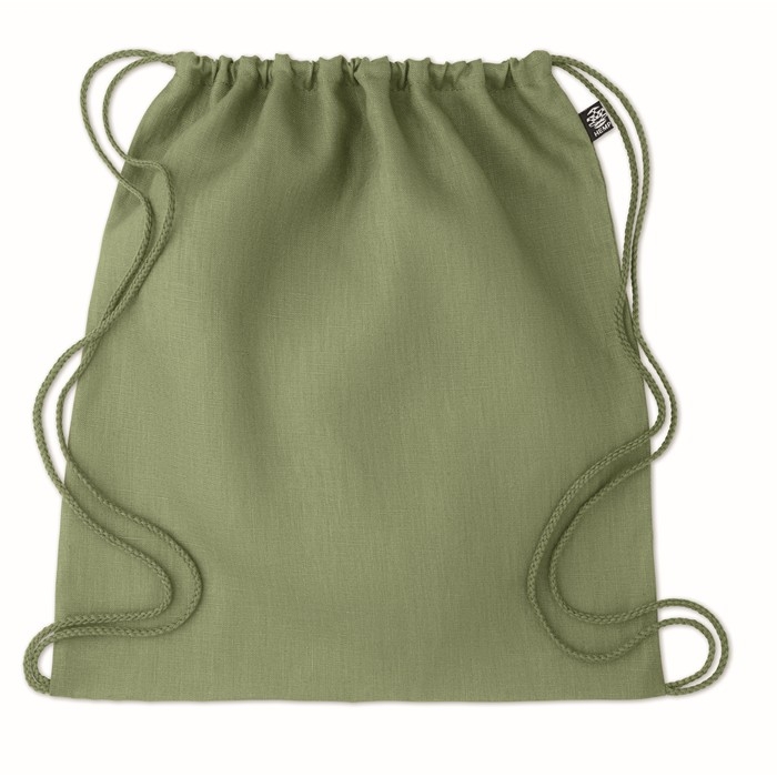 Eco-friendly drawstring bag in hemp for a eco look, 200 g/m2
