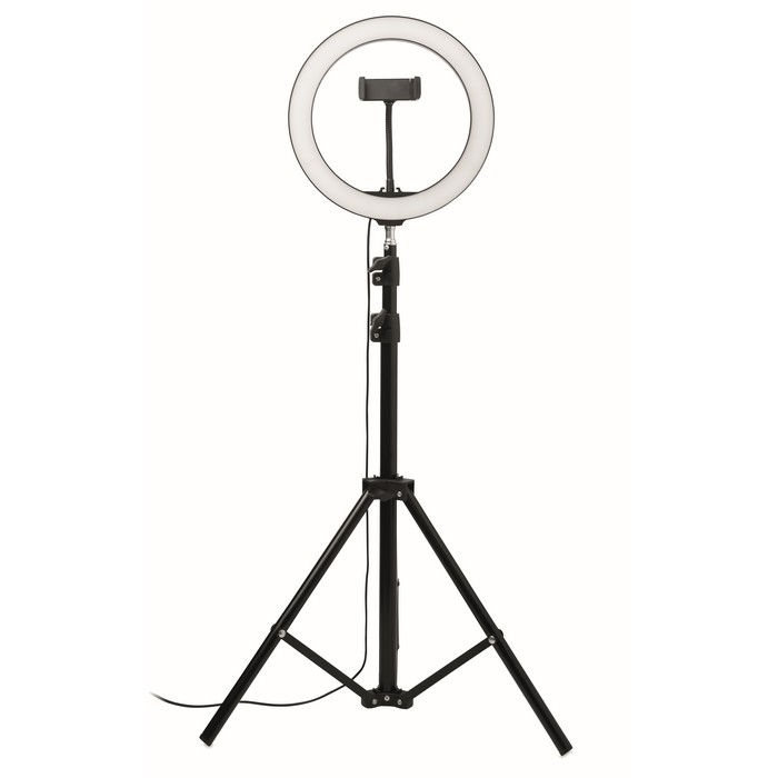Set with LED light ring, tripod and holder for promotions