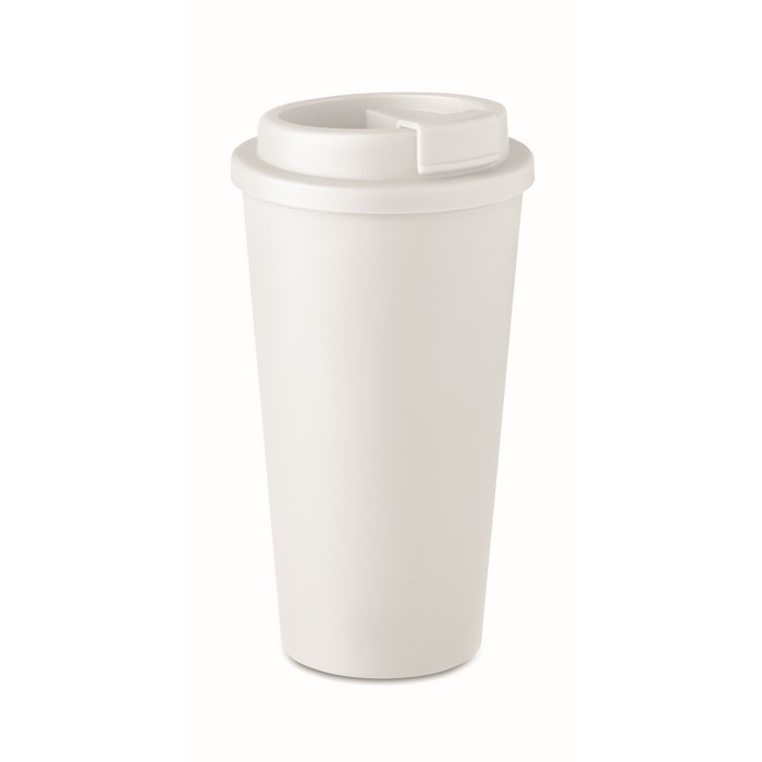 Double-walled coffee mug to go made of PP, 450 ml