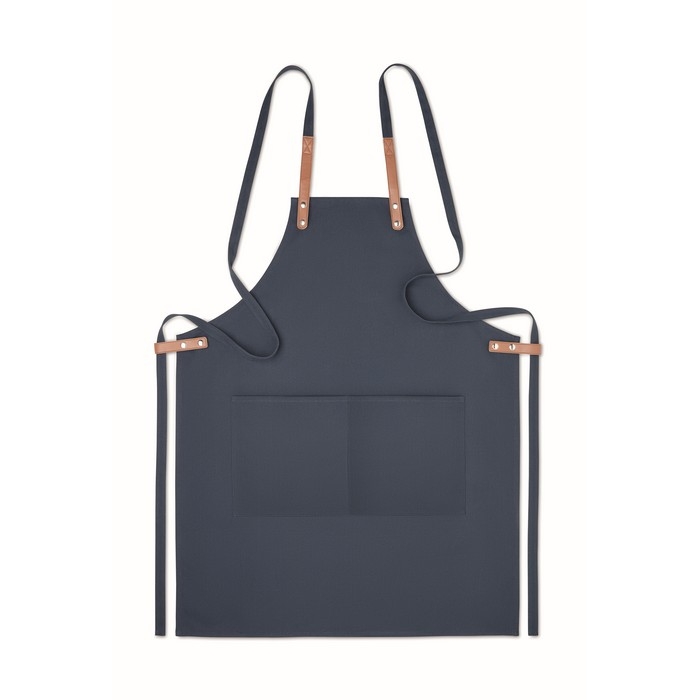Eco kitchen apron with neck strap, pockets and box, 340 g/m2