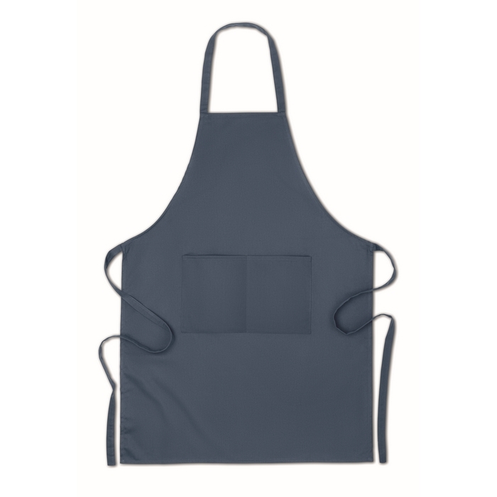Kitchen apron with 2 front pockets, organic cotton, 200 g/m2