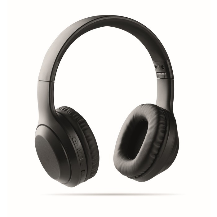Foldable Bluetooth headphones in a cotton bag