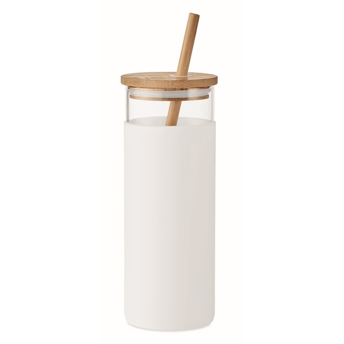 Cocktail glass, silicone sleeve, bamboo lid & straw, 450 ml