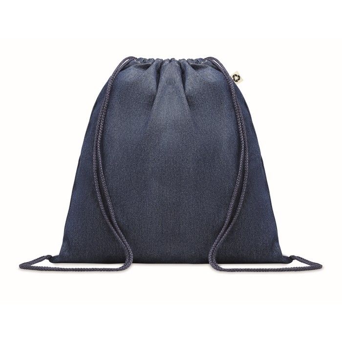 Cotton denim drawstring bag for trade fairs, 250 g/m2