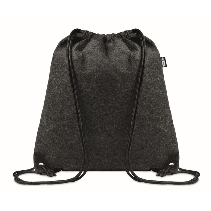 Drawstring bag made of rPET felt with polyester cords