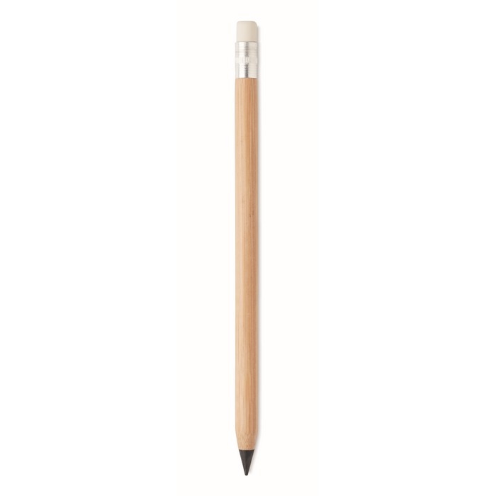 Long-lasting bamboo pencil with eraser and graphite tip