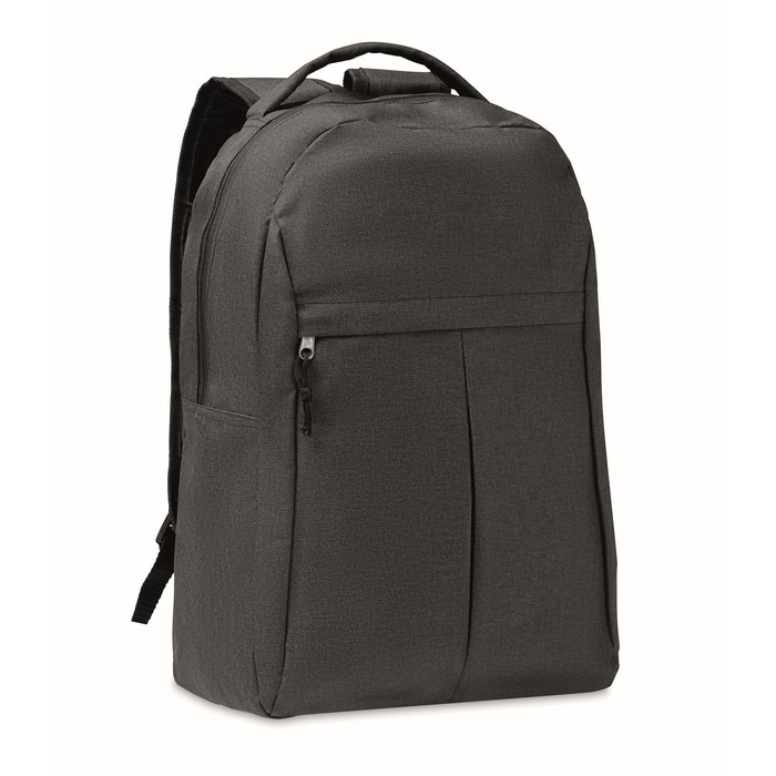 Black RPET heathered polyester backpack