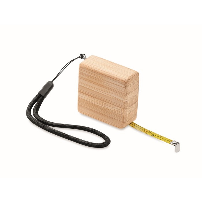 Environmentally friendly tape measure in square bamboo, 1m