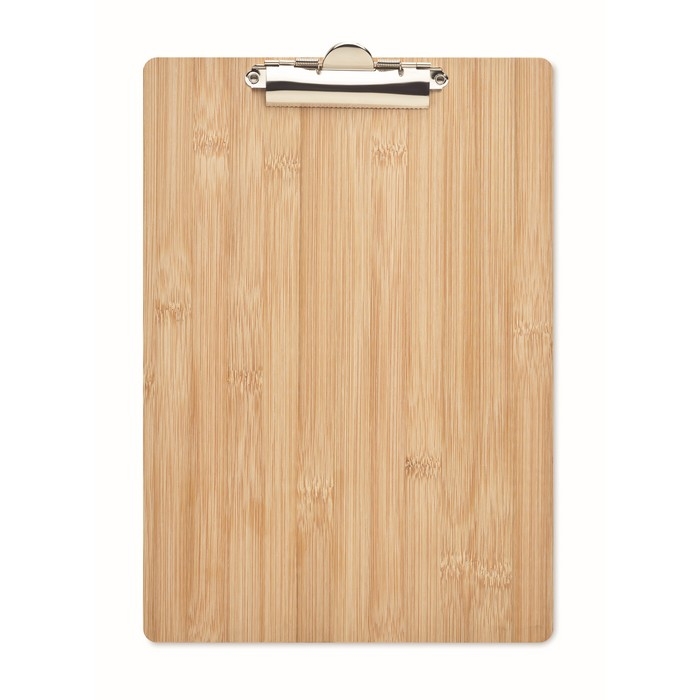 Clipboard in DINA4 format made of bamboo with clip for forms