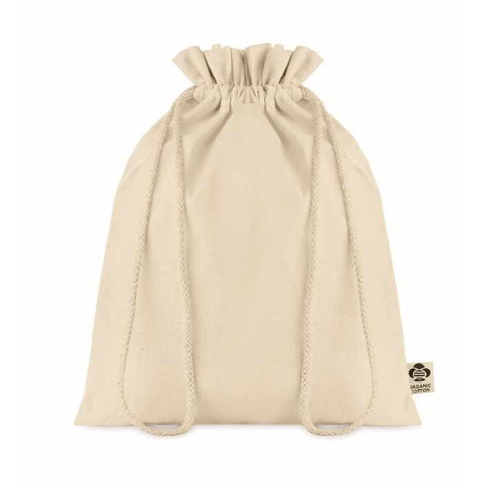 Medium organic cotton, drawstring gift bag, 105 g/m2