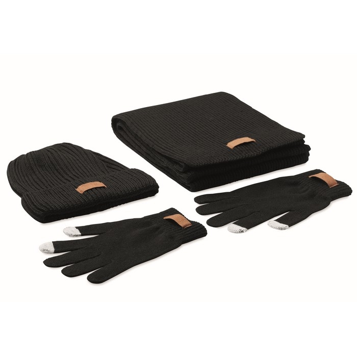 3-piece winter set with hat, scarf and gloves