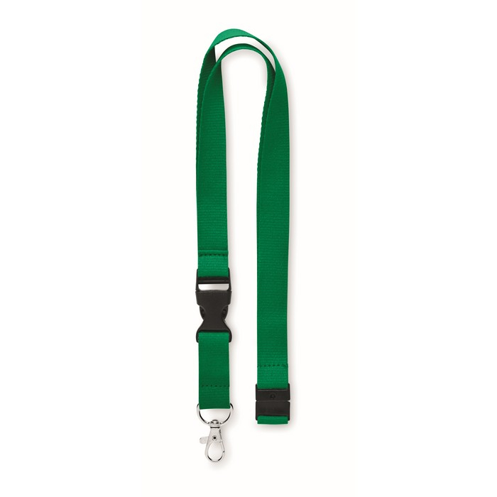 Lanyard with removable buckle and safety lock
