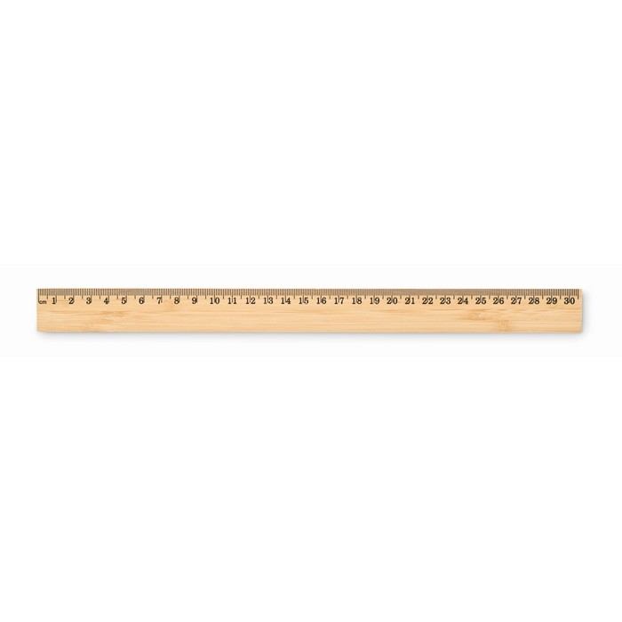 Bamboo ruler with centimeters and inches as a promotional gift