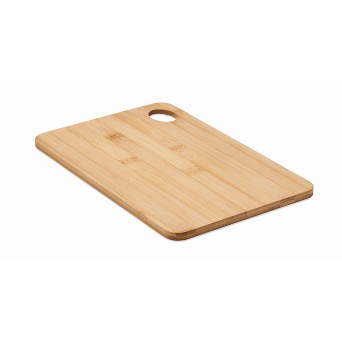 Large bamboo chopping board with hole to hang