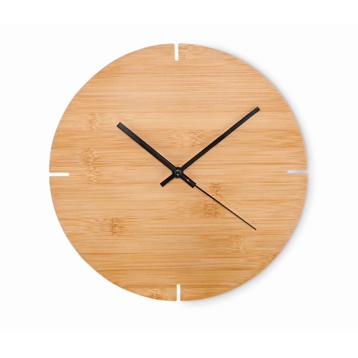 Classic-look bamboo wall clock