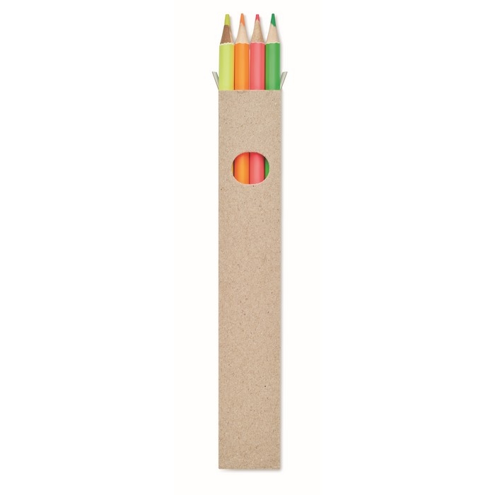 4 coloured pencils in neon colours