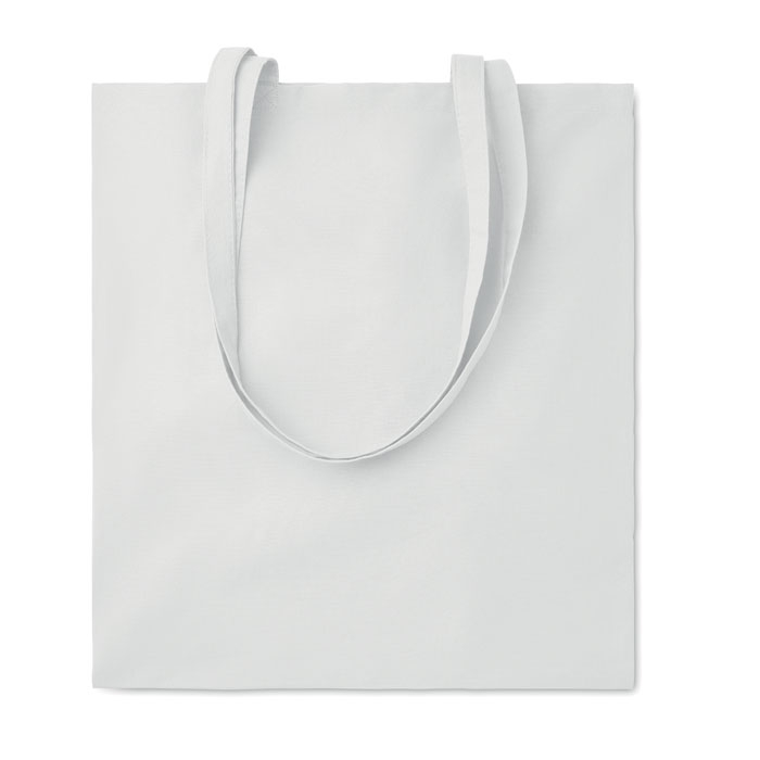 Coloured eco-cotton tote bag with long handles, 180 g/m2