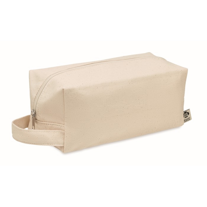 Sustainable toiletry bag made of organic canvas, 220 g/m2