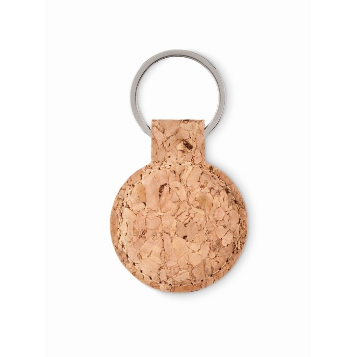 Affordable round cork keyring