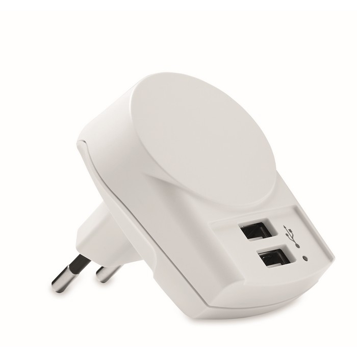 European charger with 2 USB Type-A ports