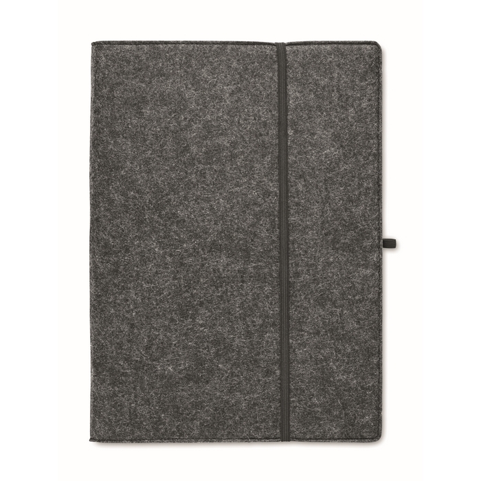Folder made of RPET felt with pad and A4 pen holder