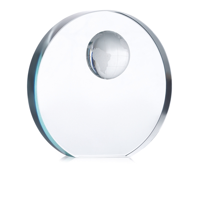 Glass ball trophy award for promotional use