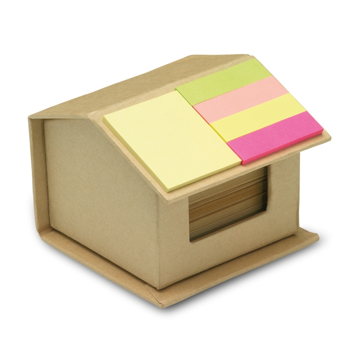 Sticky notes pad in the shape of a house