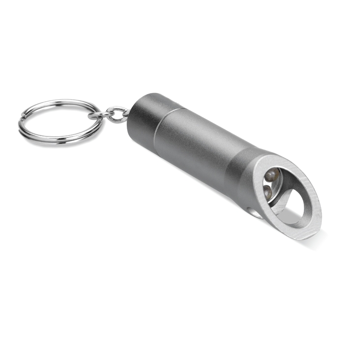 Keyring with multifunctional flashlight