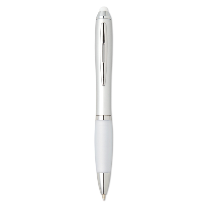Ballpoint pen with stylus in different colours with blue ink