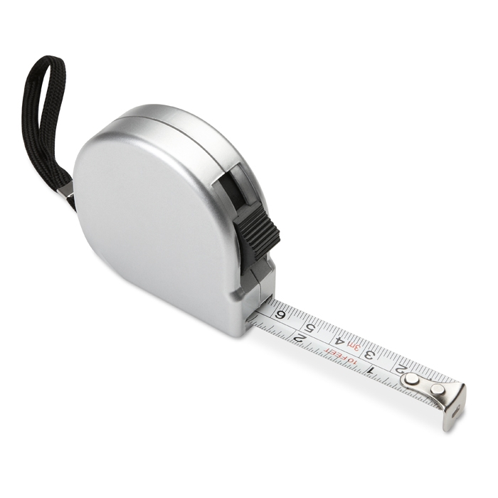 2 metre tape measure made of ABS in a silver housing