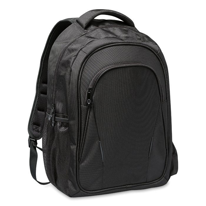 Black polyester 1680D laptop backpack, 15