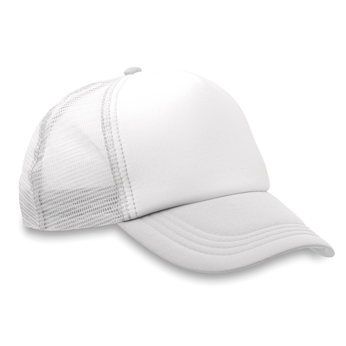 Cap with white front panel & 4 mesh panels