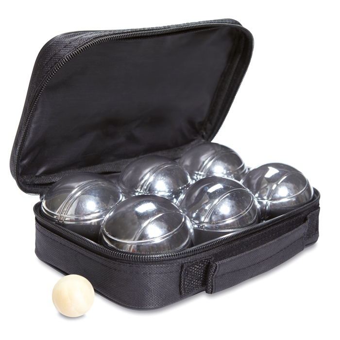 Boules game with metal balls in a bag for events
