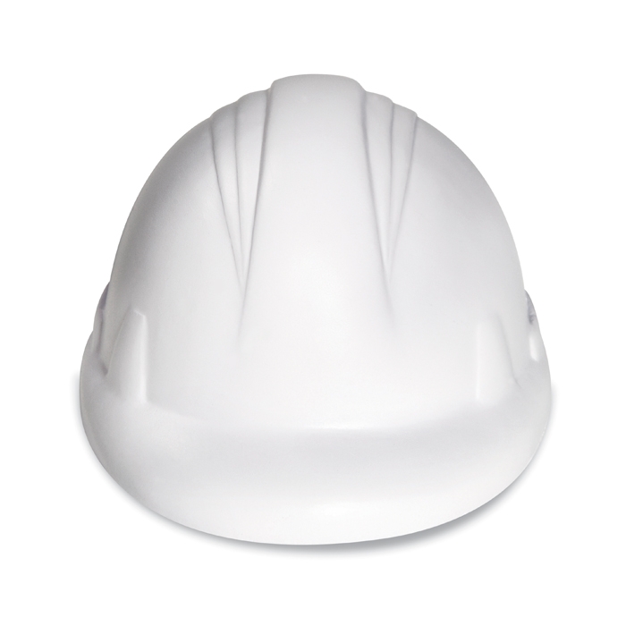 Promotional anti-stress ball in the shape of a helmet in white
