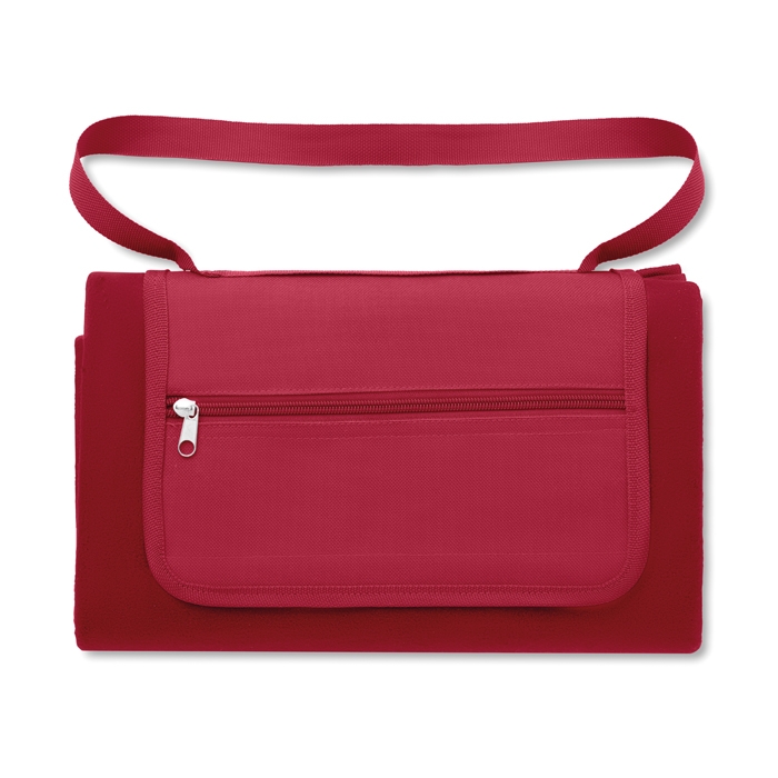 Picnic blanket with carrying loop, foldable