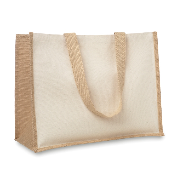 Canvas jute bag with laminated interior
