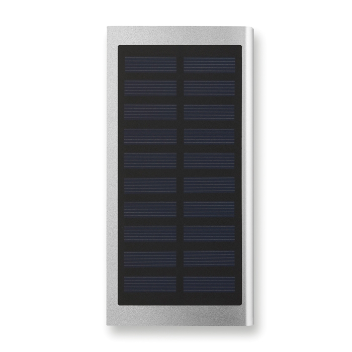 Aluminium charger with solar cells, 8,000 mAh
