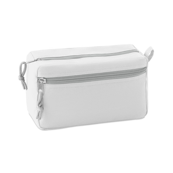 Double zipper toiletry bag made of polyester